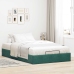 Estructura de cama otomana sin colchón terciopelo verde oscuro