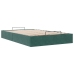 Estructura de cama otomana sin colchón terciopelo verde oscuro