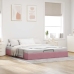 Estructura cama otomana sin colchón terciopelo rosa 160x200 cm