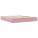 Estructura cama otomana sin colchón terciopelo rosa 160x200 cm