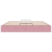 Estructura cama otomana sin colchón terciopelo rosa 160x200 cm