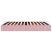 Estructura cama otomana sin colchón terciopelo rosa 160x200 cm