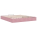 Estructura cama otomana sin colchón terciopelo rosa 160x200 cm