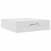 Estructura cama otomana colchón cuero sintético blanco