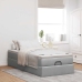 Estructura de cama otomana con colchón tela gris claro 80x200cm