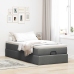Estructura cama otomana colchón tela gris oscuro 90x200cm