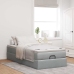 Estructura cama otomana con colchón tela gris claro 100x200cm