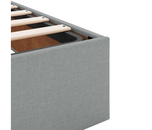 Estructura cama otomana con colchón tela gris claro 100x200cm