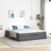 Estructura cama otomana colchón tela gris oscuro 160x200 cm