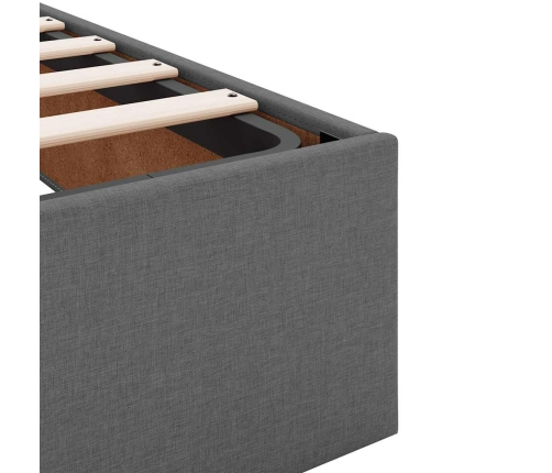 Estructura cama otomana colchón tela gris oscuro 160x200 cm