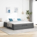 Estructura cama otomana colchón tela gris oscuro 180x200cm