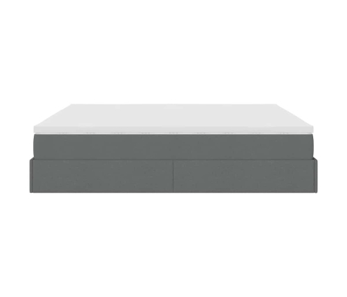 Estructura cama otomana colchón tela gris oscuro 180x200cm