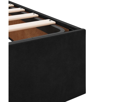 Estructura cama otomana colchón terciopelo negra 80x200cm