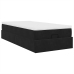 Estructura cama otomana colchón terciopelo negro 90x200 cm