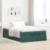 Cama otomana con colchón 120x190 cm terciopelo verde oscuro