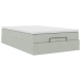 Estructura cama otomana colchón terciopelo gris claro 120x200cm