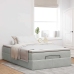 Estructura cama otomana colchón terciopelo gris claro 120x200cm