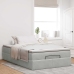 Estructura cama otomana colchón terciopelo gris claro 120x200cm