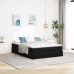 Estructura cama otomana colchón terciopelo negro 140x200cm