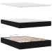 Estructura cama otomana colchón terciopelo negro 140x200cm