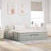 Estructura de cama otomana con colchón gris claro 160x200cm