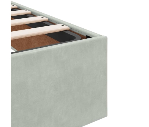Estructura de cama otomana con colchón gris claro 160x200cm