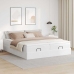 Estructura de cama otomana con colchones cuero sintético blanco
