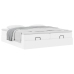 Estructura de cama otomana con colchones cuero sintético blanco