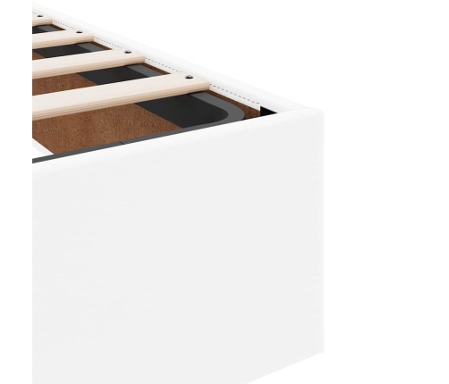 Estructura de cama otomana con colchones cuero sintético blanco