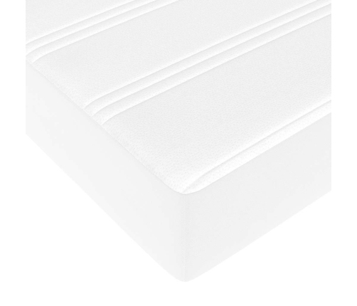 Estructura de cama otomana con colchones cuero sintético blanco