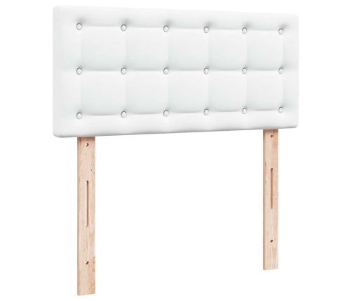 Cama otomana colchón cuero sintético blanco 90x200cm