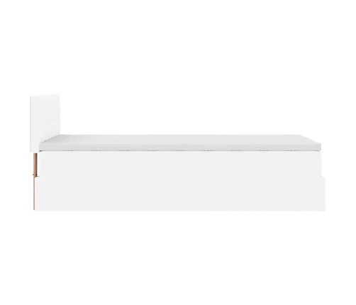 Cama otomana colchón cuero sintético blanco 90x200cm