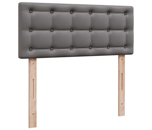 Estructura cama otomana colchón gris 120x190 cm cuero sintético