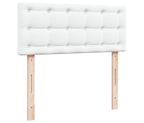 Estructura cama otomana colchón cuero sintético blanco