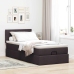 Estructura cama otomana colchón tela marrón oscuro 90x190 cm