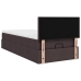 Estructura cama otomana colchón tela marrón oscuro 90x190 cm