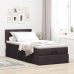 Cama otomana con colchón marrón oscuro 90x200 cm tela