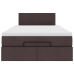 Cama otomana con colchón marrón oscuro 120x200 cm tela