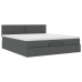 Estructura cama otomana colchón tela gris oscuro 180x200cm
