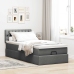Estructura cama otomana colchón tela gris oscuro 80x200cm