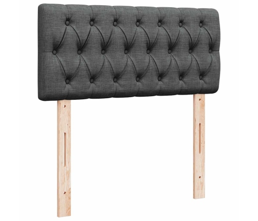 Estructura cama otomana colchón tela gris oscuro 80x200cm