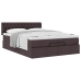 Cama otomana con colchón marrón oscuro 140x190 cm tela