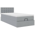 Estructura de cama otomana con colchón tela gris claro 80x200cm