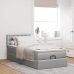 Estructura de cama otomana con colchón tela gris claro 80x200cm