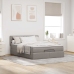 Cama otomana con colchón tela gris pardo 140x200 cm