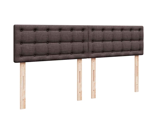 Estructura de cama otomana con colchón marrón oscuro 200x200 cm