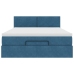 Estructura de cama otomana con colchón terciopelo azul oscuro