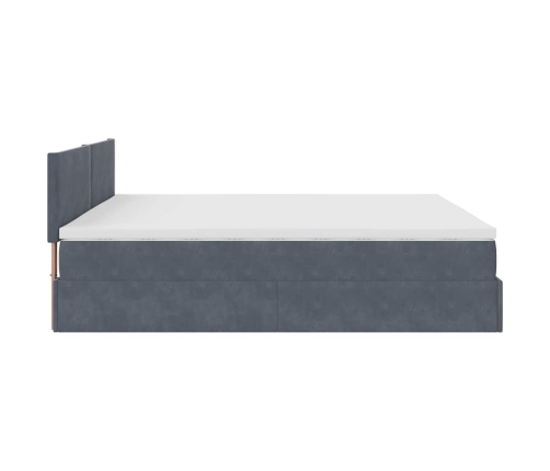 Estructura cama otomana con colchón gris oscuro 160x200 cm