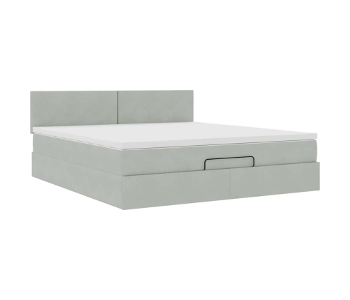 Estructura de cama otomana con colchón gris claro 180x200cm
