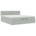 Estructura de cama otomana con colchón gris claro 180x200cm